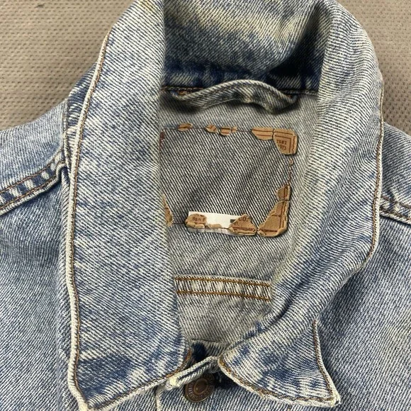 Levis Jacket Mens Medium* Denim Button Up Trucker Workwear Type 3 Blue Biker - Picture 3 of 11